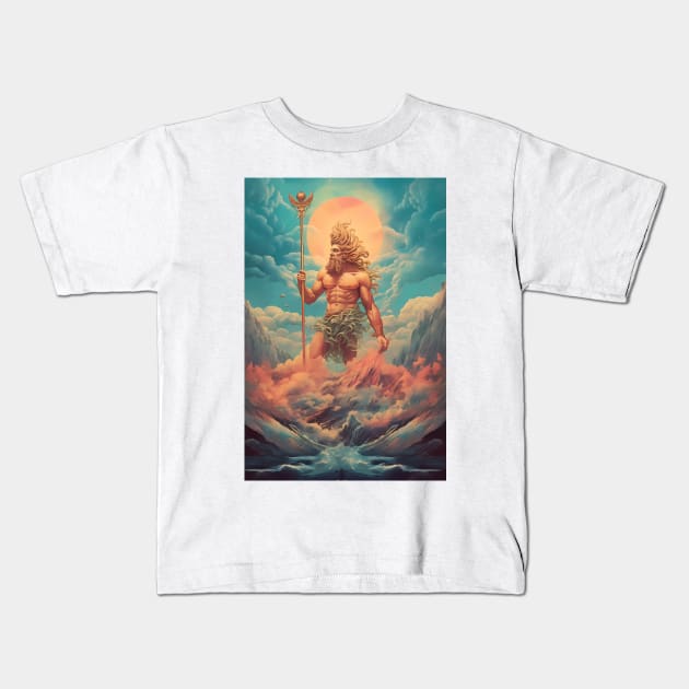 Poseidon Kids T-Shirt by UnrealArtDude